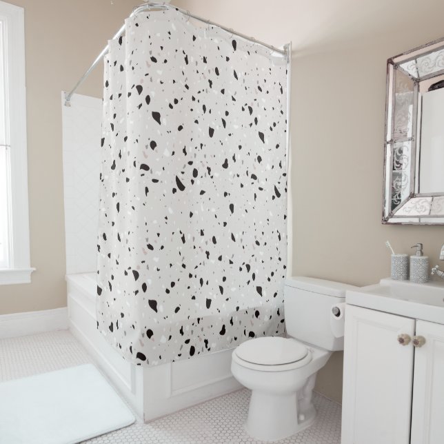 Rideaux De Douche Motifs naturels modernes et élégants du Terrazzo (En situation)