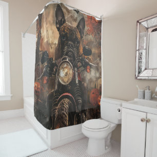 Rideaux De Douche Moto à cheval Boxer Halloween effrayant