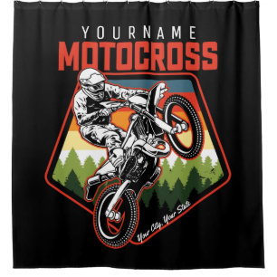 Rideaux De Douche Motocross Racing Personnalisé Dirt Bike Trail Ride