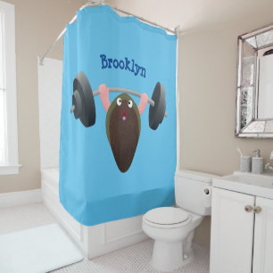 Rideaux De Douche Moule amusante travaillant sur l'illustration de d