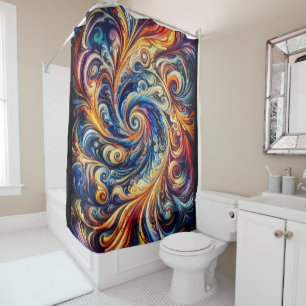 Rideaux De Douche Mouvement coloré Art Abstrait