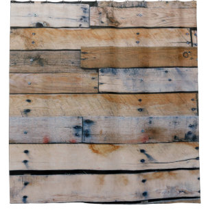 Rideaux De Douche mur Brown en bois