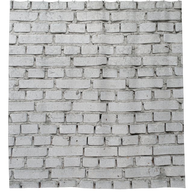 RIDEAUX DE DOUCHE MUR EN BRIQUE BLANC (Devant)