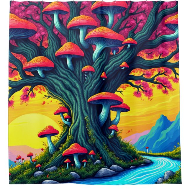 Rideaux De Douche Mushroom Tree (Devant)