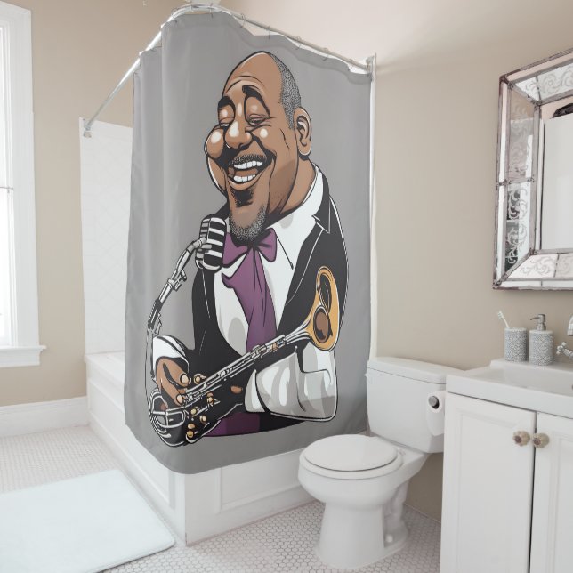 Rideaux De Douche musiciens de jazz (En situation)