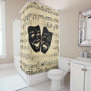 Rideaux De Douche Musique antique et masques de théâtre