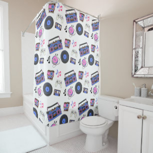Rideaux De Douche Musique Rétro des Années 80 Nostalgique