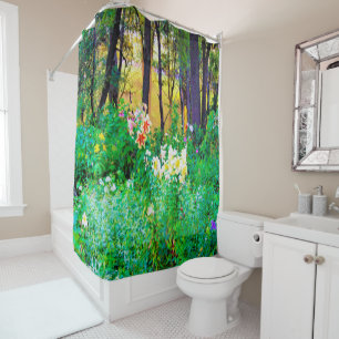 Rideaux De Douche My Rubio Garden Sunrise avec Arbre Lilies