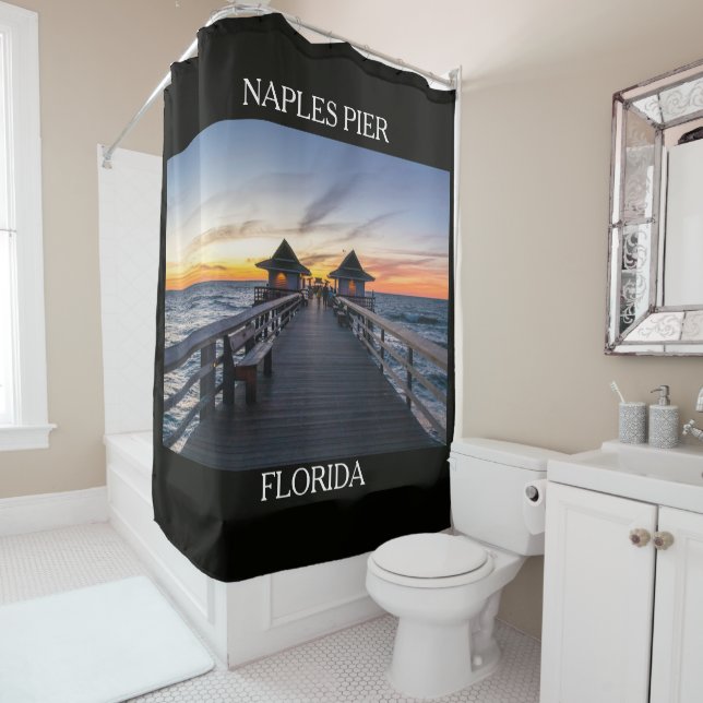 Rideaux De Douche Naples Pier Florida Vacation Beach House (En situation)