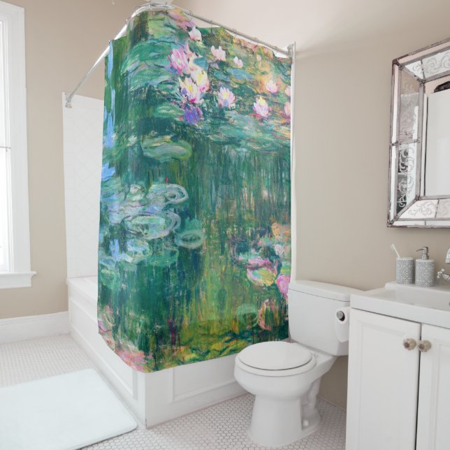 Rideaux De Douche Nappes d'eau en Fleur Monet Beaux-Arts (En situation)
