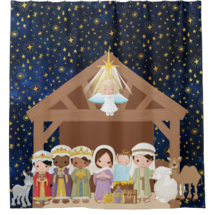 Rideaux De Douche Nativité Jesus Manger Trois sages Homme Douche