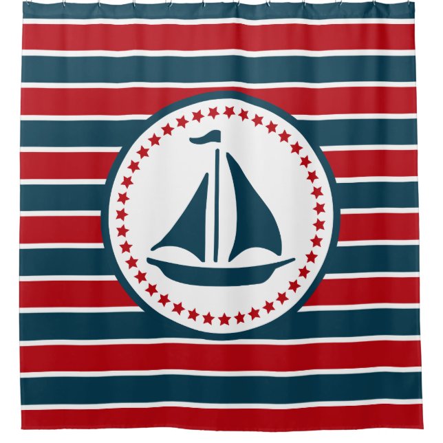 Rideaux De Douche Nautical design (Devant)