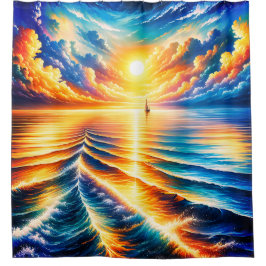 Rideaux De Douche "Naviguer dans le coucher du soleil : Whisper d’Oc