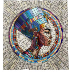 Rideaux De Douche Néfertiti égyptien - Art Mosaïque