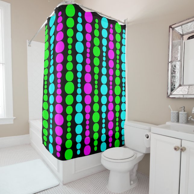 Rideaux De Douche Neon Modern Rectangles (En situation)