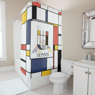 Rideaux De Douche Neoplasticisme Extraordinaire Art Monogramme. Lett