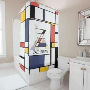 Rideaux De Douche Neoplasticisme Extraordinaire Art Monogramme. Lett