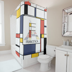 Rideaux De Douche Neoplasticisme Extraordinaire Art Monogramme. Lett