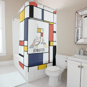 Rideaux De Douche Neoplasticisme Extraordinaire Art Monogramme. Lett