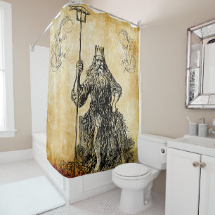 Rideaux De Douche neptune avec des sirènes