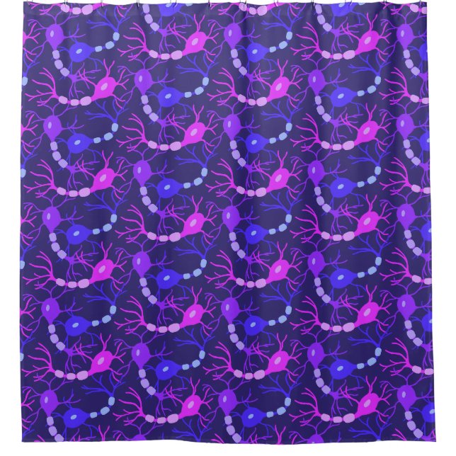 Rideaux De Douche Neurones connectés Neon Purple (Devant)