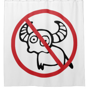 Rideaux De Douche NO Bison d'eau ⚠ drôle Asiatique signes thaïlandai