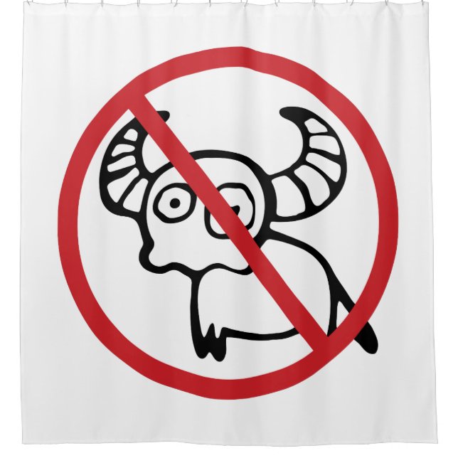 Rideaux De Douche NO Bison d'eau ⚠ drôle Asiatique signes thaïlandai (Devant)