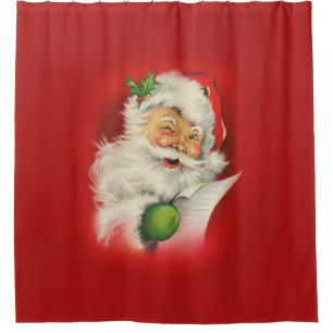 Rideaux De Douche Noël du Père Noël vintage