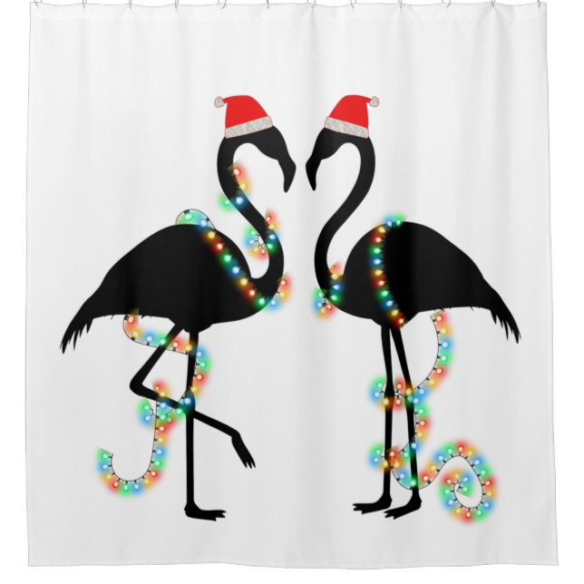 Rideaux De Douche noël flamingo père Noël (Devant)