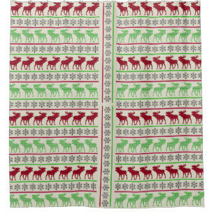 RIDEAUX DE DOUCHE NOËL ORNAMENTS REINDEUR