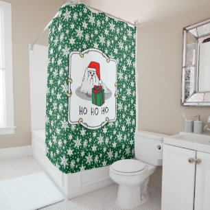 Rideaux De Douche Noël Santa Hat Maltese Chien mignonne Drôle