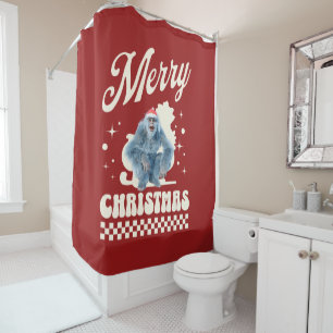 Rideaux De Douche Noël Yéti drôle humour des Fêtes