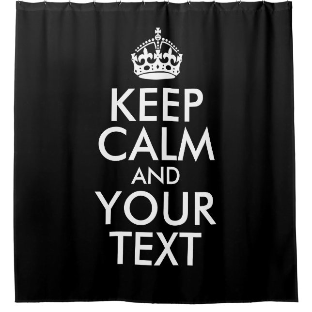 Rideaux De Douche Noir et blanc Conserver le calme et votre texte (Devant)