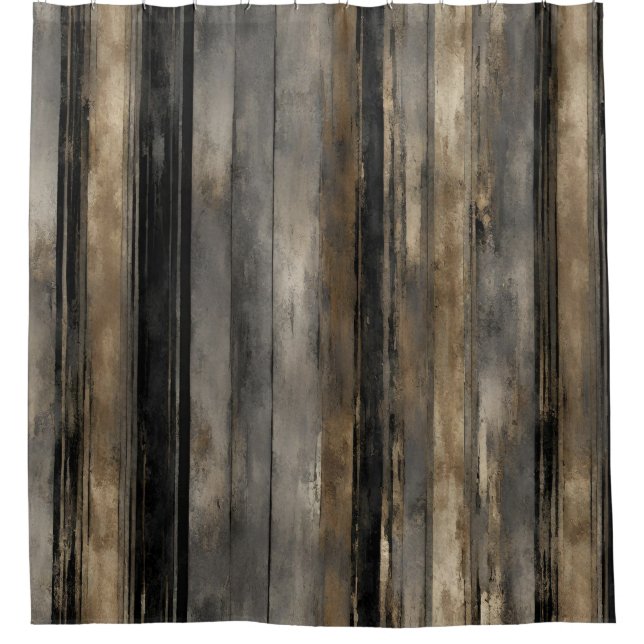 Rideaux De Douche Noir et Gris en relief (Devant)