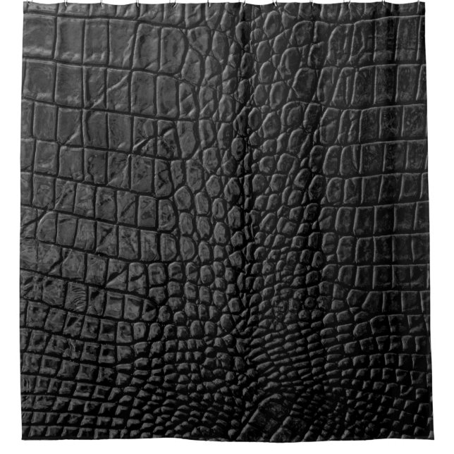 Rideaux De Douche Noir lisse : Cuir Texture Élégance (Devant)