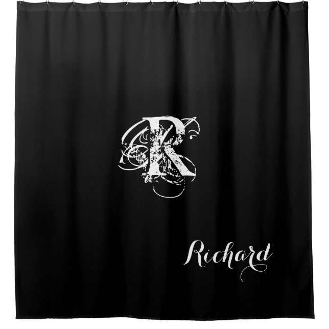 Rideaux De Douche Noir personnalisé (Devant)