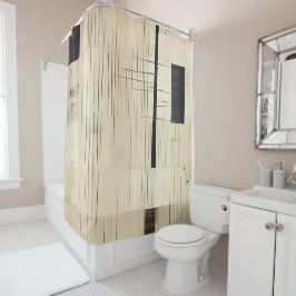Rideaux De Douche Noir simple et beige japonais