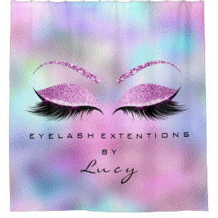 Rideaux De Douche Nom Eyelashes Extension Pink Holographic Parties s