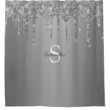 Nom Monogramme Paillettes Argentées