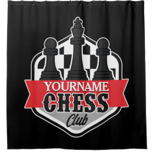 Rideaux De Douche Nom personnalisé Chess Player Club Checkmate