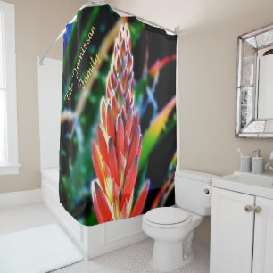 Rideaux De Douche Nom personnalisé exotique Fleur d'Aloès Araignée R