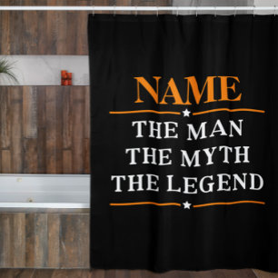 Rideaux De Douche Nom Personnalisé L'Homme Le Mythe La Légende