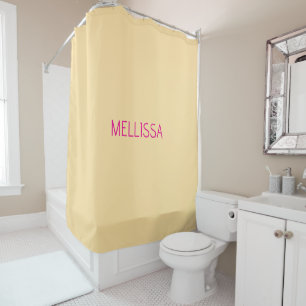 Rideaux De Douche Nom personnalisé minimaliste crème 