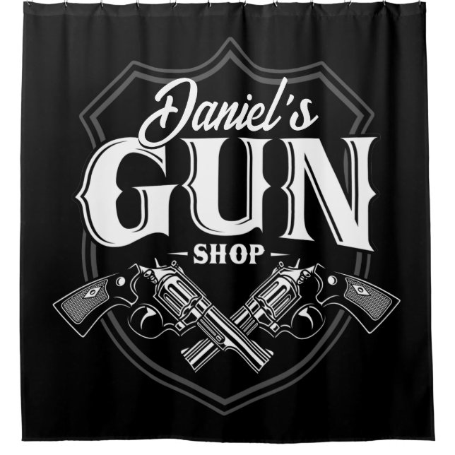 Rideaux De Douche NOM PERSONNALISÉ Vieux Armes à feu (Devant)