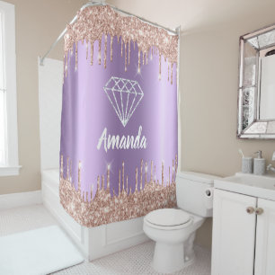Rideaux De Douche Nom Sparkly Parties scintillant Drives Rose Violet