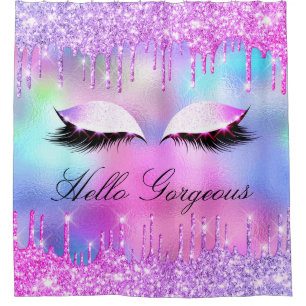 Rideaux De Douche Nommer Eyelashes maquillage Holographie Holographi