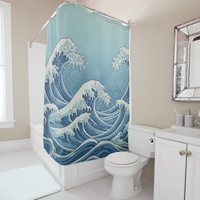 Rideaux De Douche Noon Waves Shower Curtain (En situation)
