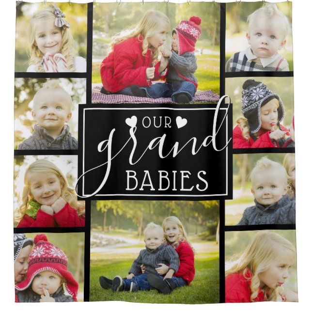 Rideaux De Douche Nos petits-enfants Petits-enfants Collage photo (Devant)