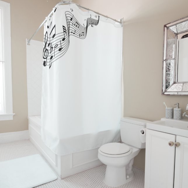 Rideaux De Douche Notes de musique (En situation)