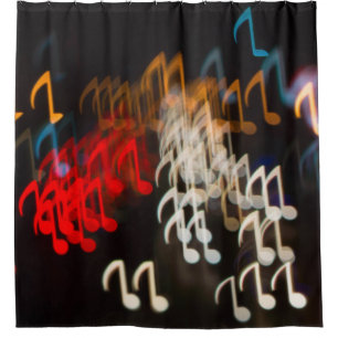 Rideaux De Douche notes musicales Abstraites : lumières bokeh arrièr